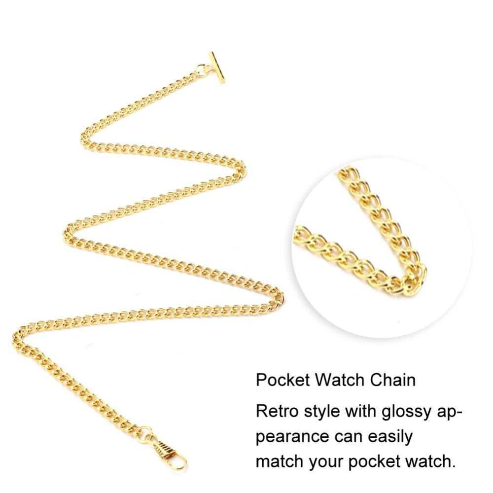 65cm Length Pocket Watch Chain Silver Plated T-Bar Chain Vintage Watch Chain Vest Suit