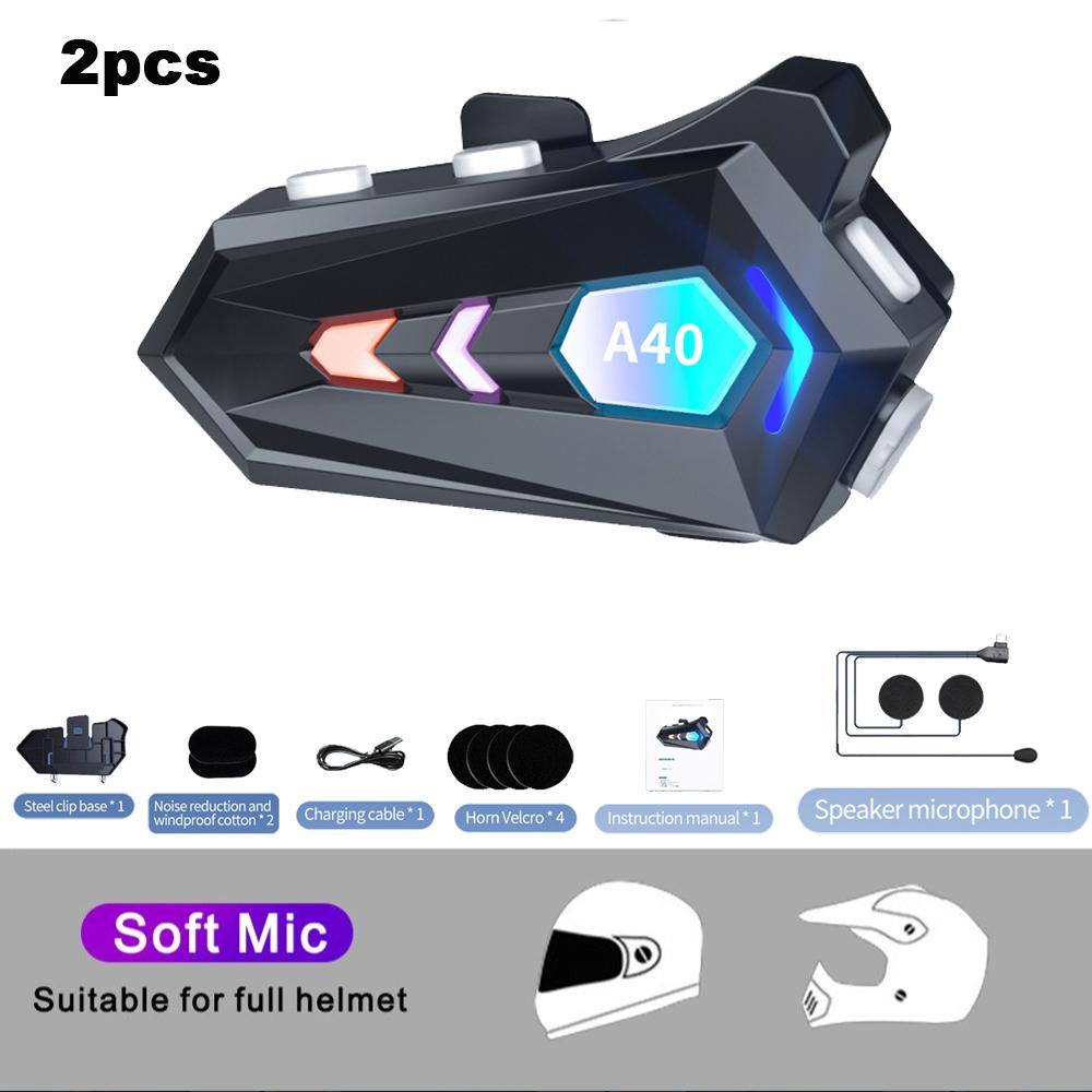 Motorcycle Bluetooth Headset Waterproof Noise Reduction Headphone Stereo Music Player Wireless Helmet Headset Earphone