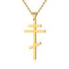 Eastern Orthodox Cross Pendant Necklace Stainless Steel Christian Religious Jewelry Unisex 3 Colors