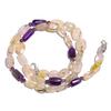 Natural Rutile Quartz Amethyst Gemstone Mix Smooth Beads Necklace 17" UB-4148 UB-4148