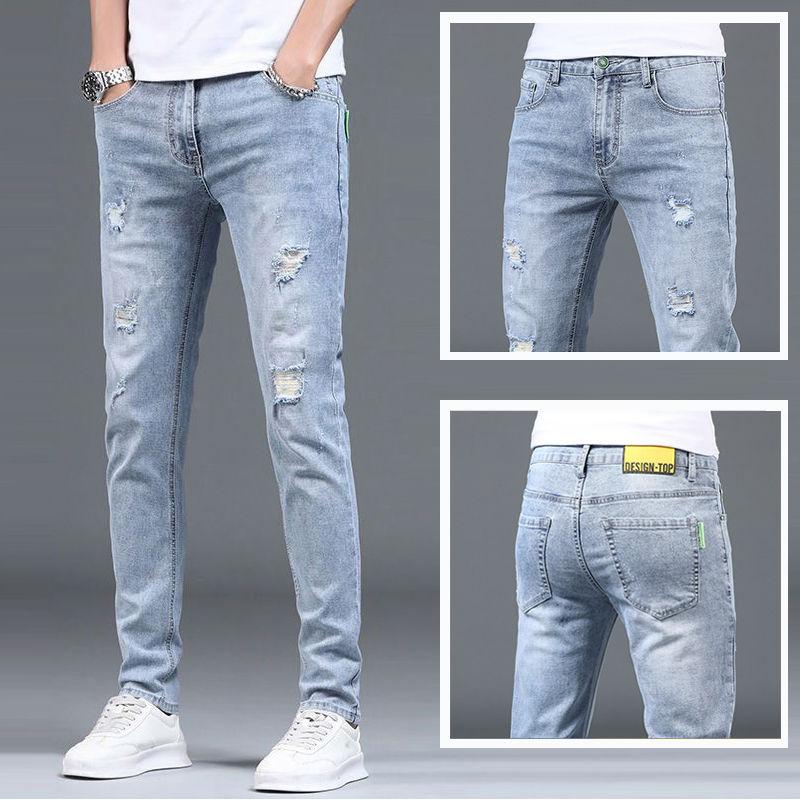 New Arrivals Jeans Men Quality Brand Business Casual Male Denim Pants Straight Slim Fit Dark Blue Men Plus Size