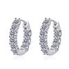 S925 Sterling Silver Full Moissanite Earrings for Women, Exquisite High Quality Circle Earrings Plated with Pt950 Gold In Stock