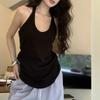 Простой укороченный топ без рукавов с круглым вырезом для женщин, модный жилет, уличный топ для девочек