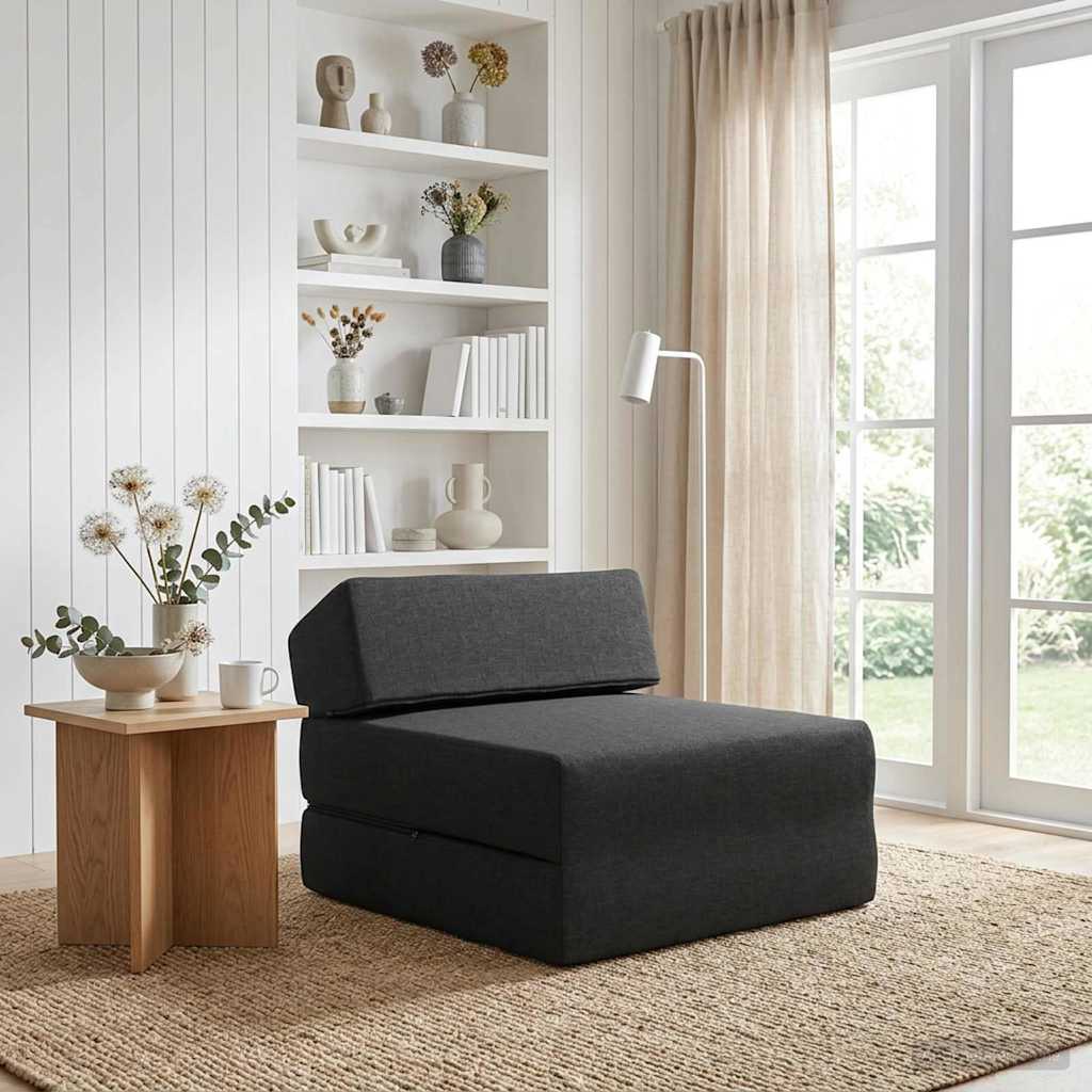 Folding Sofa Bed Black 60 x 70 x 41 cm Fabric