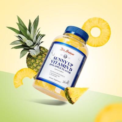 Доктор. Brian Sunny Up Витамин D со вкусом ананаса (100 жевательных конфет) (стоимость 100 дней)