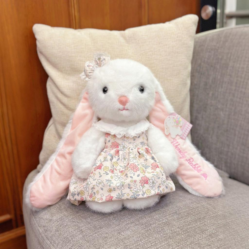 Long Ear Cute Floral Dress Plush Rabbit Doll Toy For Room And Sofa Decoration