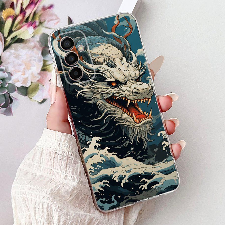 Case For Samsung Galaxy M13 M23 M33 M53 5G Cover SM-M236B SM-M336B SM-M536B SM-M135F Popular Dragon Cartoon Soft Silicone Bumper