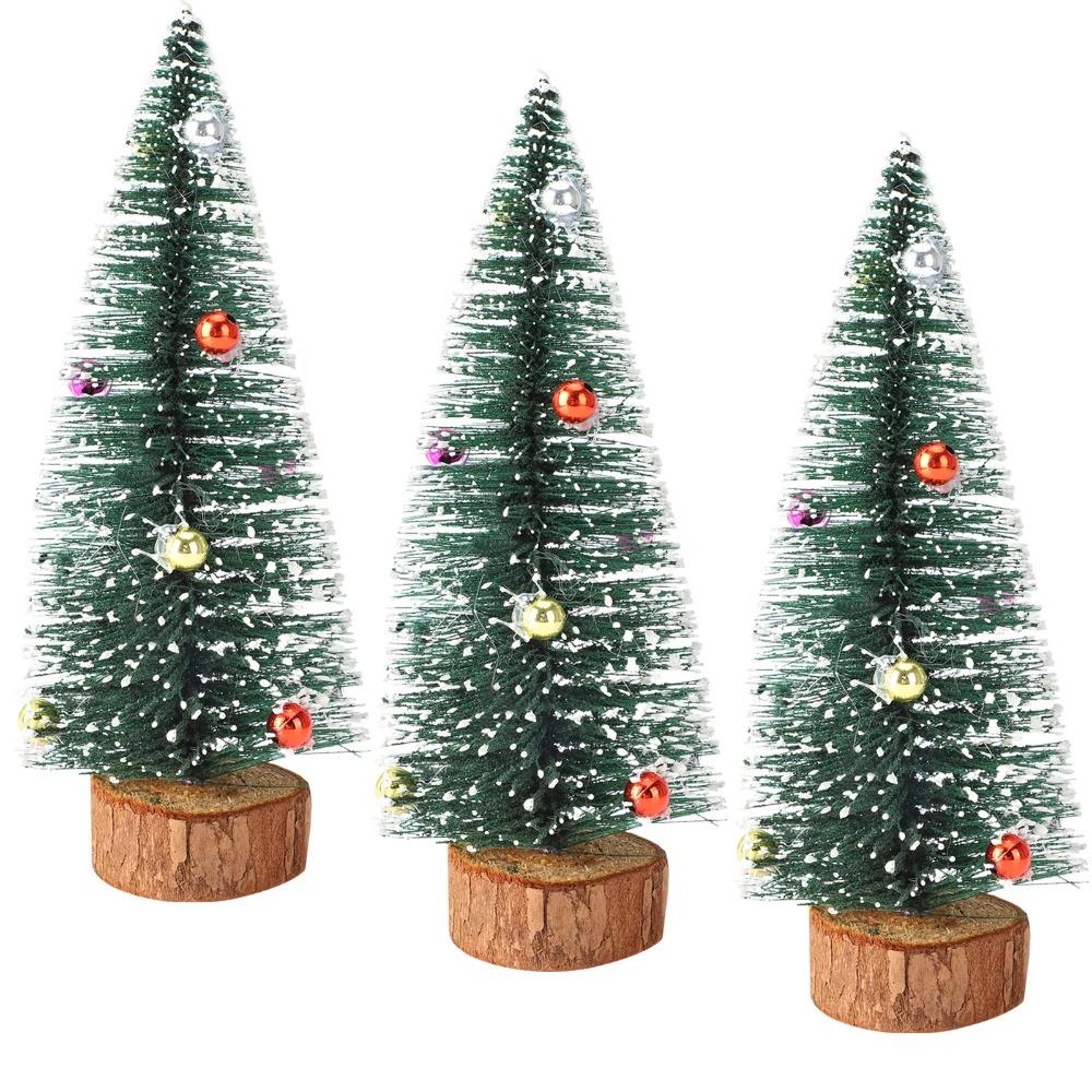 15/20/25/30cm Flocked Sticky Beads Christmas Tree Mini Christmas Tree Ornaments Party Favors