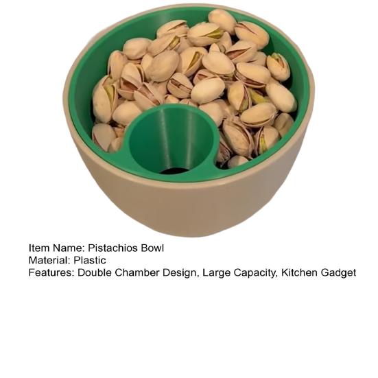 Double Chamber Pistachios Bowl Snack Candy Fruits Peanut Cherries Popcorn Edamame Nut