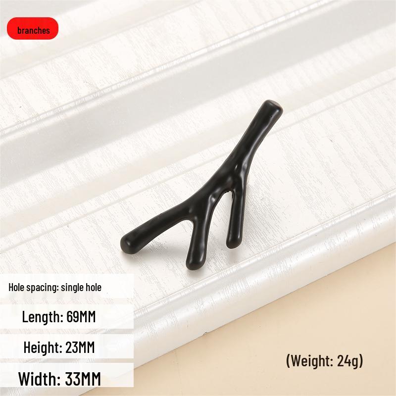 European Retro Black Branch Handle for Modern Kitchen or Wardrobe