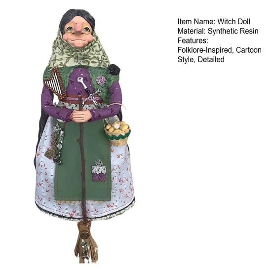 Handmade Resin Kitchen Witch Luck Charm Witch Figurine Hanging Decoration Cartoon Cooking