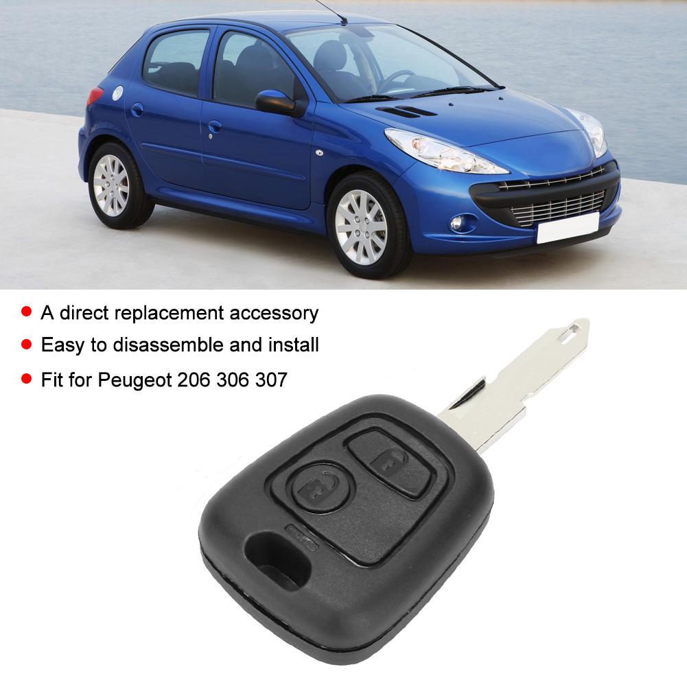 2 Buttons Key Shell Car Key Case Cover Replacement Accessory Fit for Peugeot 206 306 307