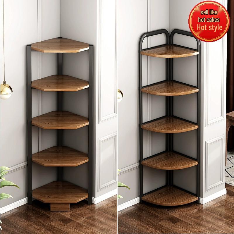 In-Stock Triangular Corner Bookshelf for Living Room, Bedroom, Dining Room, Floor-Standing Wall Shelf