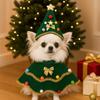 Cartoon Christmas Dog Cape Christmas Tree Design Polyester Pet Cloak Unique Adjustable Pet Christmas Clothing Festive Style