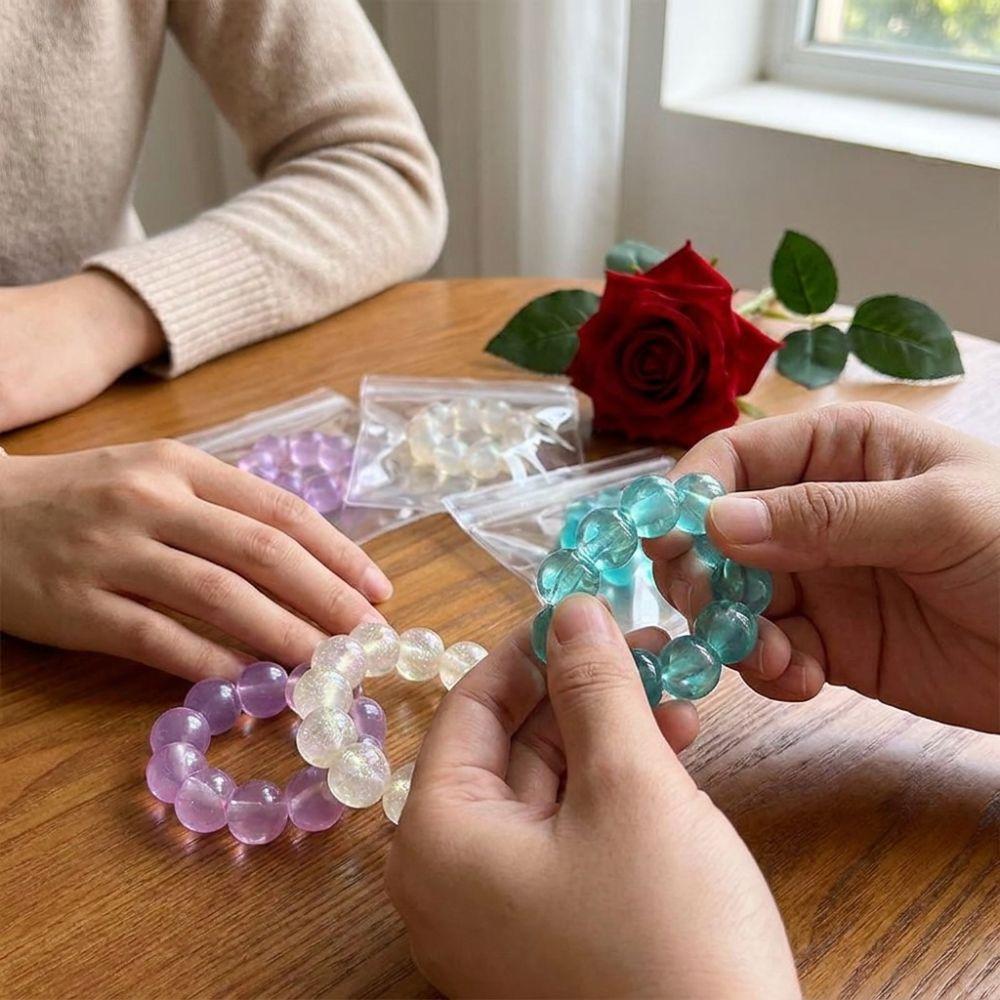 3PCS TPR Soft Crystal Bead Squeeze Bracelet Sensory Stress Wristband Birthday Gift
