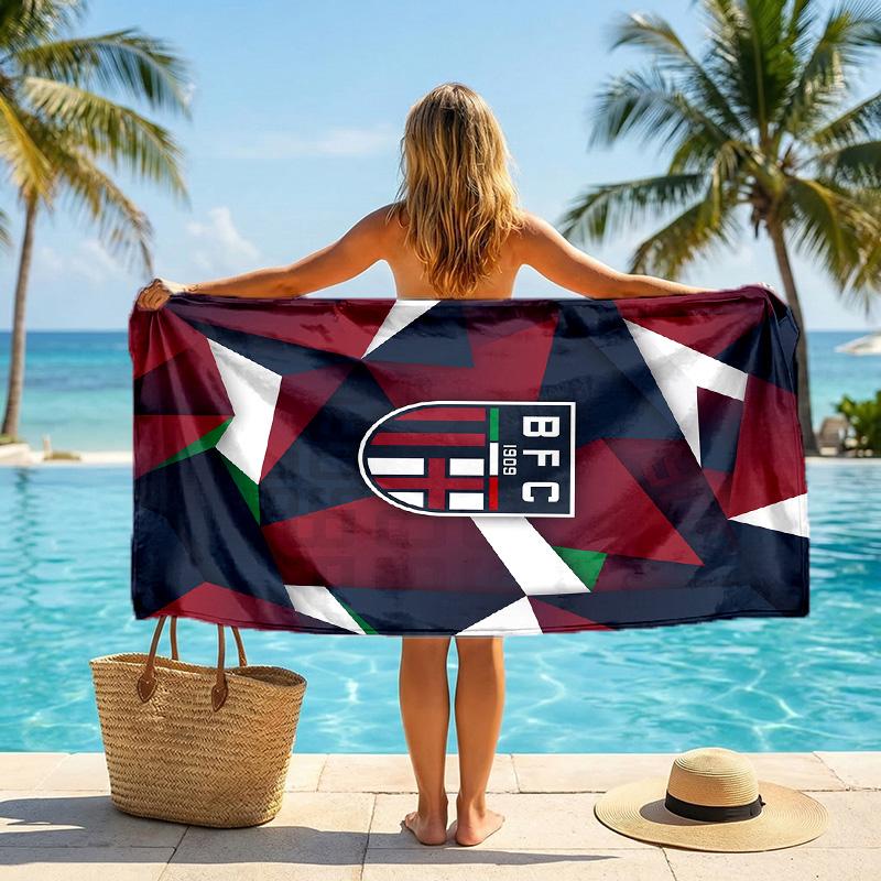 Bologna FC print Quick Dry Beach Towel Microfiber Absorbent Portable Travel Swimming Towel