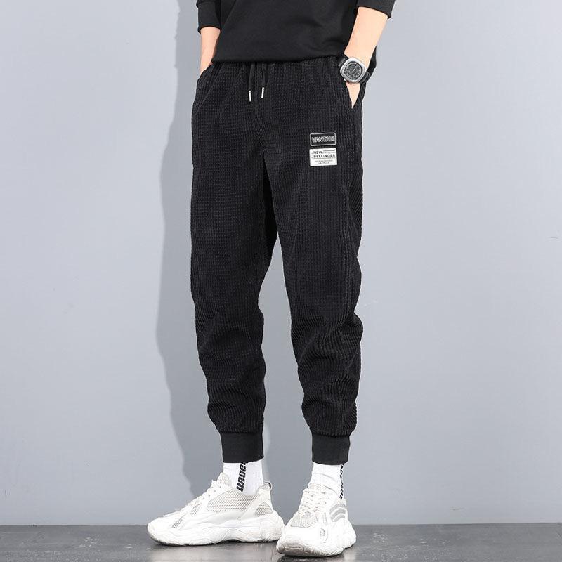 Весна осень и зима плюс размер мужские вельветовые толстые шнурованные теплые брюки спортивные и повседневные удобные свободные бархатные брюки