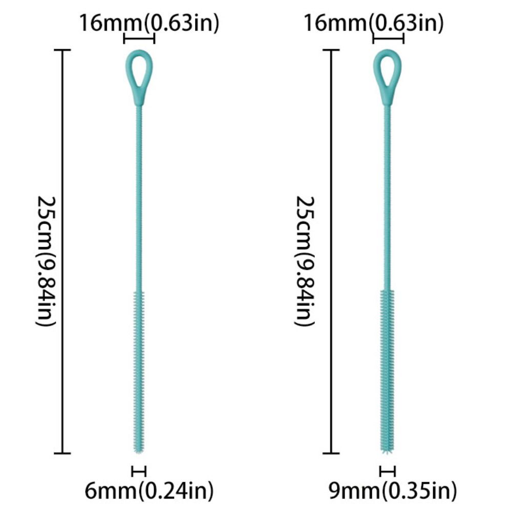2 шт. Гибкая щетка для чистки трубок 6/8 мм щетка для соски силиконовая щетка для соломинок кухонные щетки