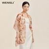 WENSLI Spring Garden Mulberry Silk Chiffon Long Scarf