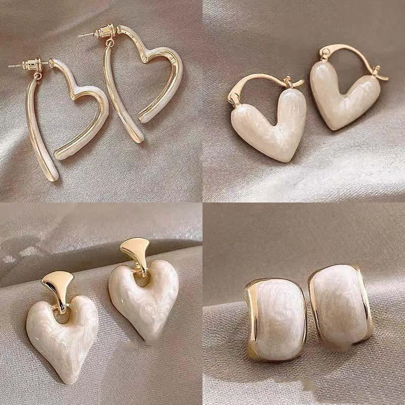 Серьги Love с геометрическим рисунком, простые серьги с цветами, модные серьги с темпераментом, элитные серьги, подарки