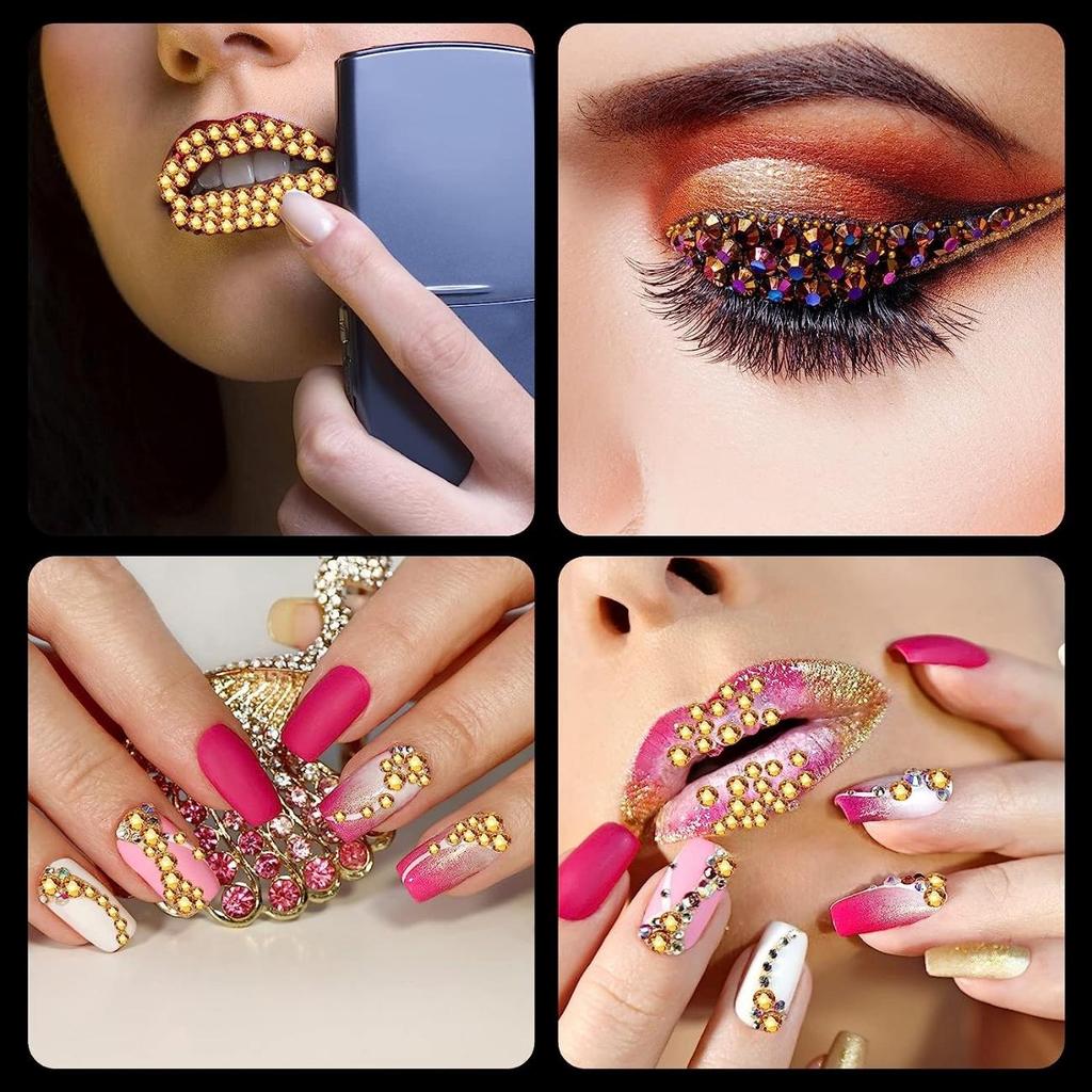 2000 шт. стразы с плоской обратной стороной, 6 размеров (1,4-4,8 мм) Круглые хрустальные стразы для поделок, одежда, обувь, сумки, сделай сам, искусство