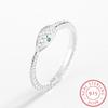Classic Animal Snake Head Shape Emerald Couples Rins for Women Original Genuine Sterling Silver Engagement Gift Jewelry Memorial Day Gift