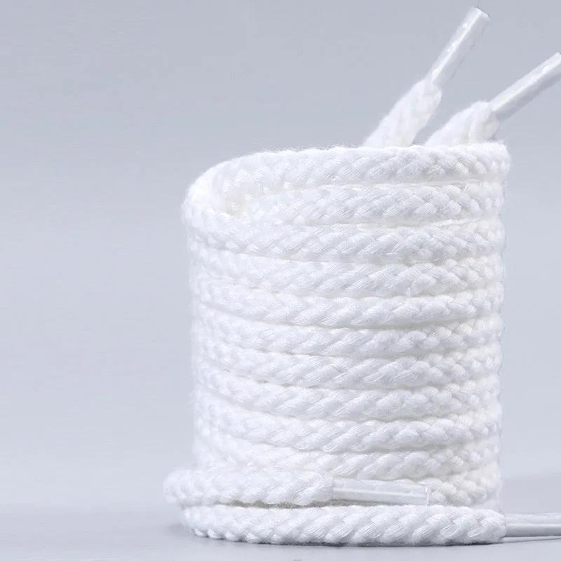 Precision Woven Linen Cotton Round Laces Outdoor Sports Laces Men and Women Casual Canvas Laces Shoes Accessories 1 Pair