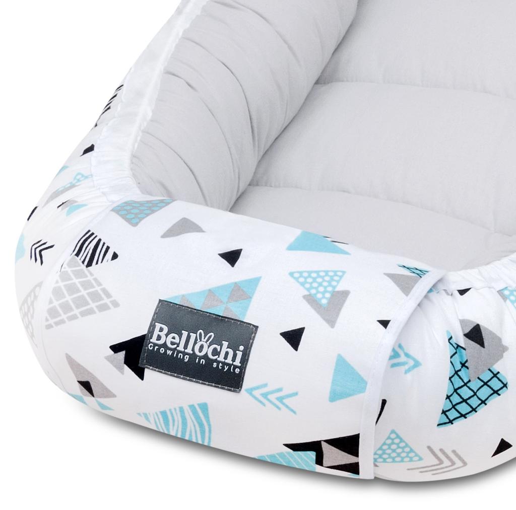 Bellochi Детская капсула для сна Baby Nest Pod для новорожденных — 100% хлопок — сертифицирован Oeko-TEX — 90x60x12 см — с защитными краями — tresor