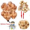 Wooden Small Interlocking IQ Game Puzzle Toy Brain Teaser Classic Toys Kong Ming Lock