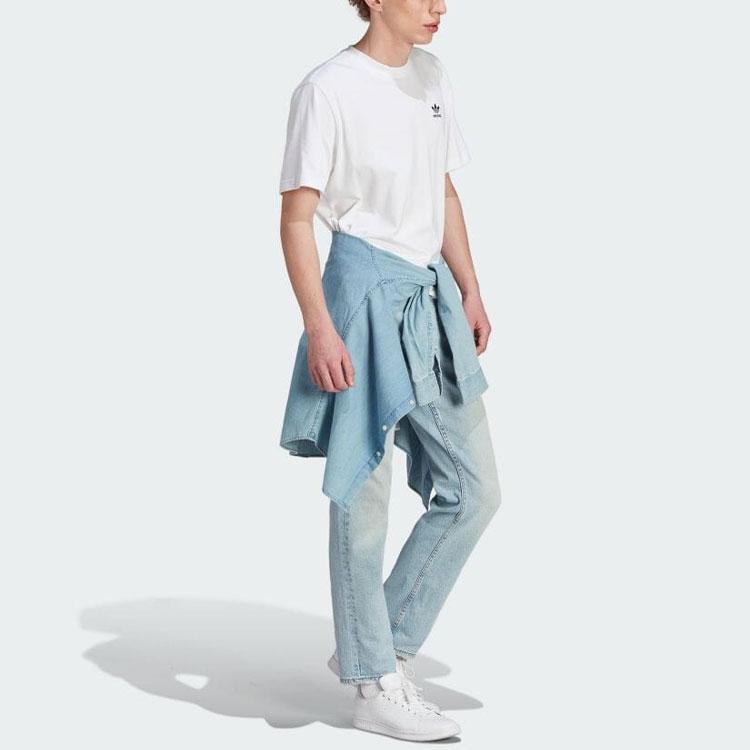 Adidas Футболка с круглым вырезом и логотипом-трилистником Originals American Retro для мужчин, белая IM4513