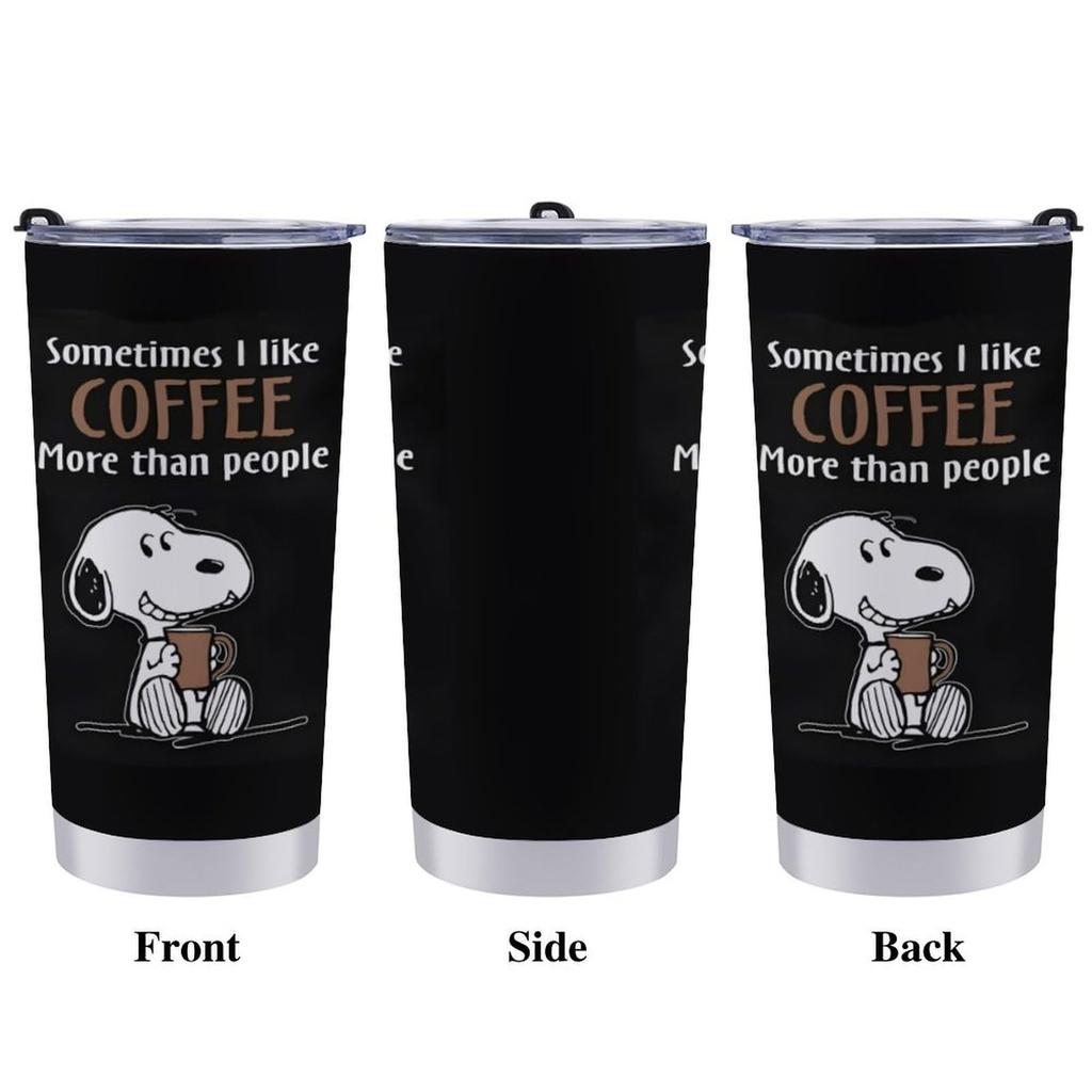 Snoopy Tumbler, Mug, Coffee Cup, Convenience Store Cup, Insulated, Insulated, Water Bottle, Direct Drinking, Stainless Steel, with Lid, Portable,
