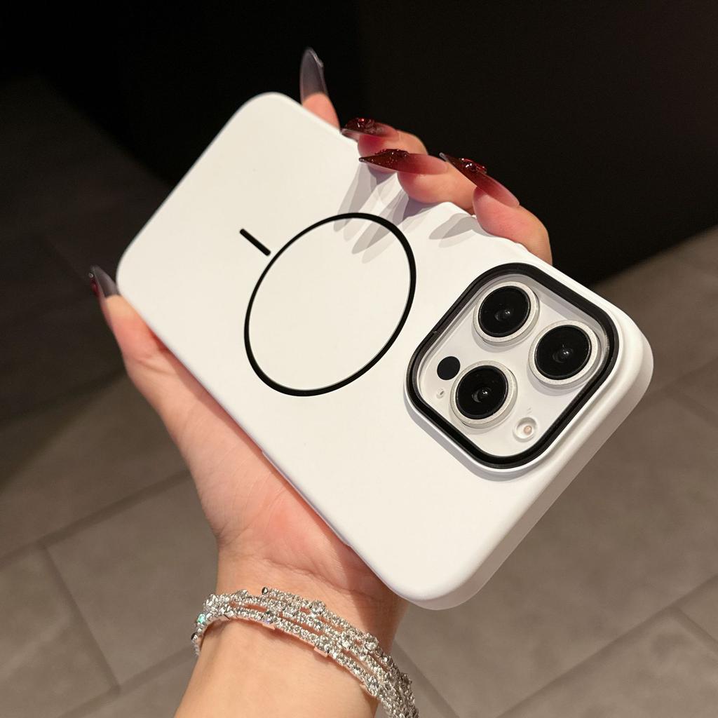 Подходит для iPhone17promax Чехол для телефона с тонким ощущением кожи, с магнитным притяжением в виде круга, Apple 16, передовое ощущение, противоударный, жесткий PC чехол 15