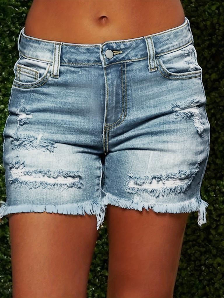 Джинсовые шорты с рваными краями, потертые синие джинсовые шорты, женские джинсовые джинсы и одежда