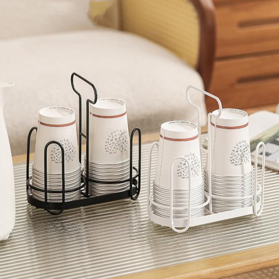 Disposable Cup Holder Paper Cup Dispenser Iron Art Durable Cup Storage Rack for Countertops Kitchen Coffee Stations Multifunctional Cup Organizer