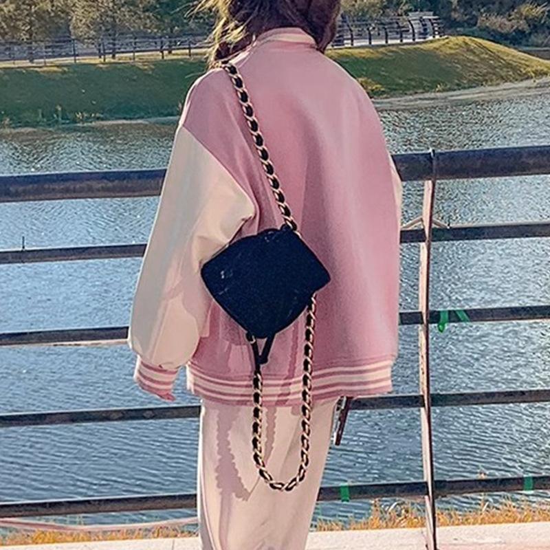 Осенняя женская бейсбольная куртка свободного покроя с яркими цветами