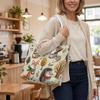 Cute Forest Animal Print Tote Bag Large Capacity Daily Casual Lightweight Shoulder Bag for Women Shopping Travel Use