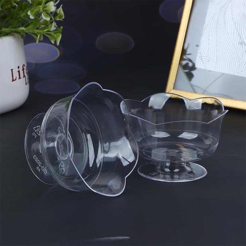10 шт. креативные прозрачные формочки для десерта в форме лотоса, пластиковый контейнер для мусса