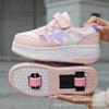 Детская обувь Runaway Shoes Весна и осень Новые маленькие белые туфли для девочек Средняя помощь Повседневная обувь для мальчиков с колесами Обувь с роликами