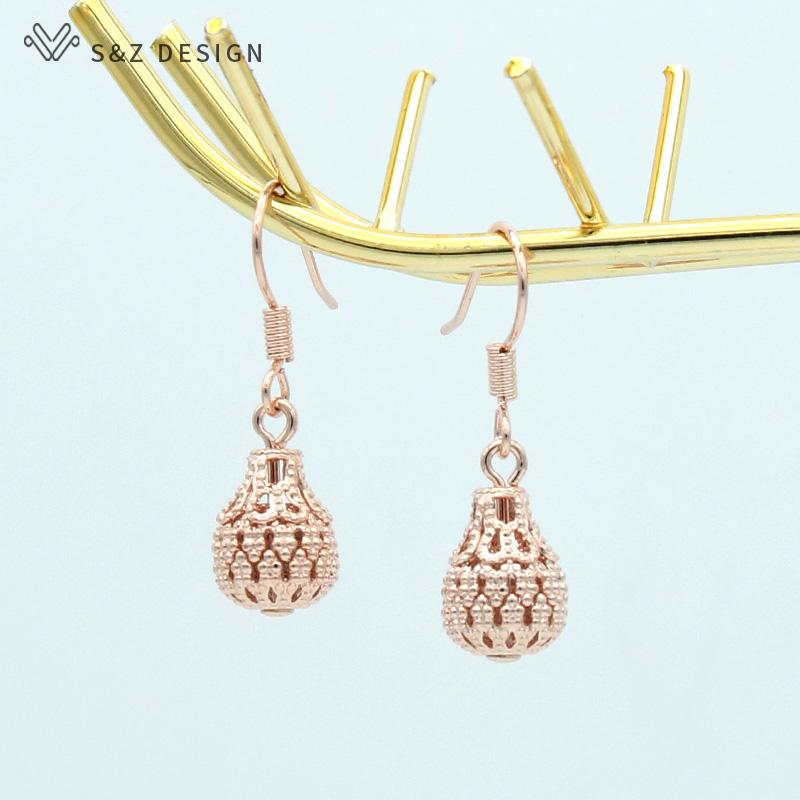 Элегантные модные винтажные богемные полые серьги цвета розового золота для женщин, ювелирные изделия, подарок для девочек