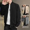 Baseball Collar Jacket Men's Spring Trendy Loose Baseball Uniform Jacket Green Simple Versatile Casual Top
