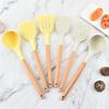 Silicone Kitchenware Cooking Spatula Soup Spoon With Wooden Handle Non-stick Cookware Spatula Kitchen Cooking Tool
