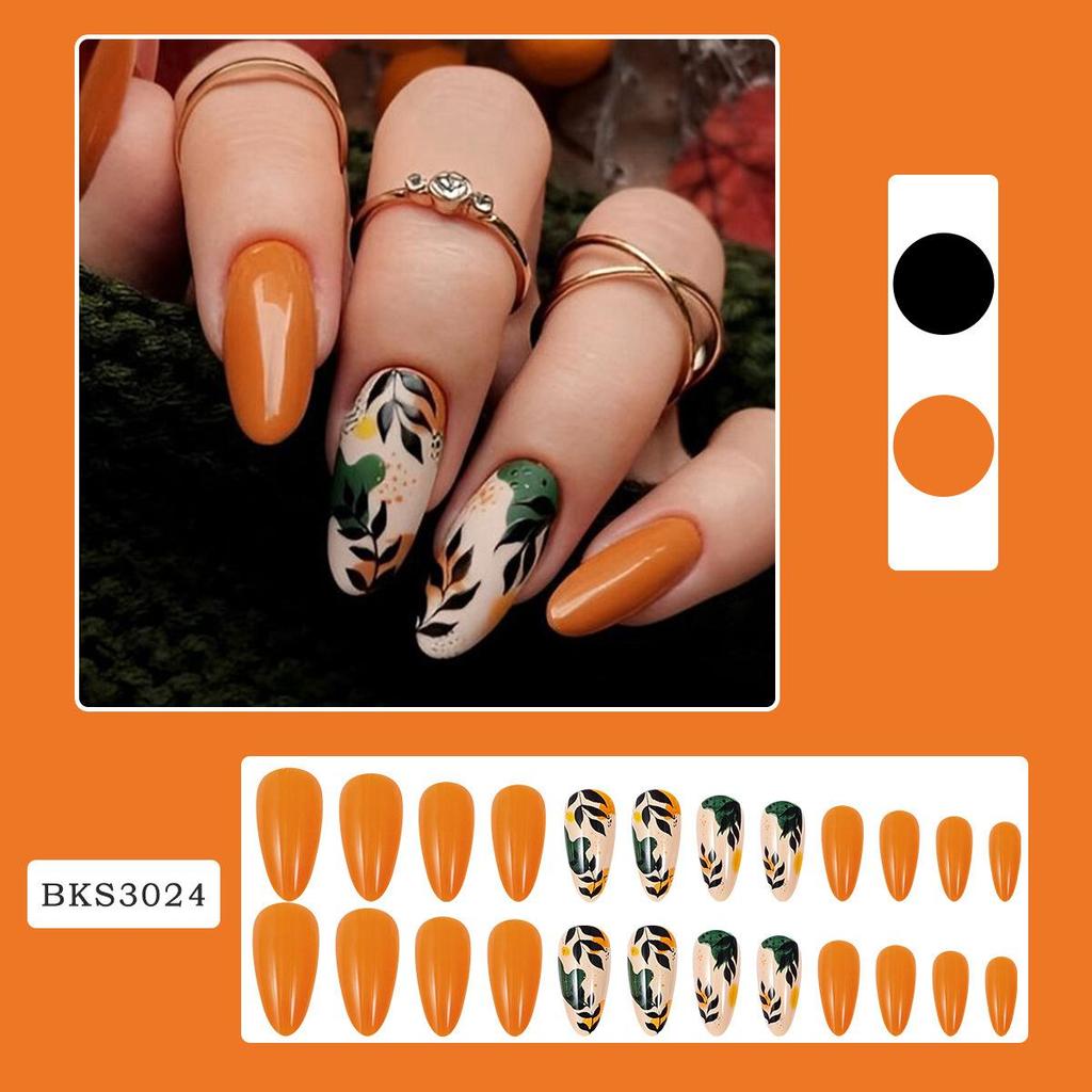 24pcs False Nails Blue Gradient Design Fake Nails Art Full Coverage Waterproof Removable Artificial Press On Nails