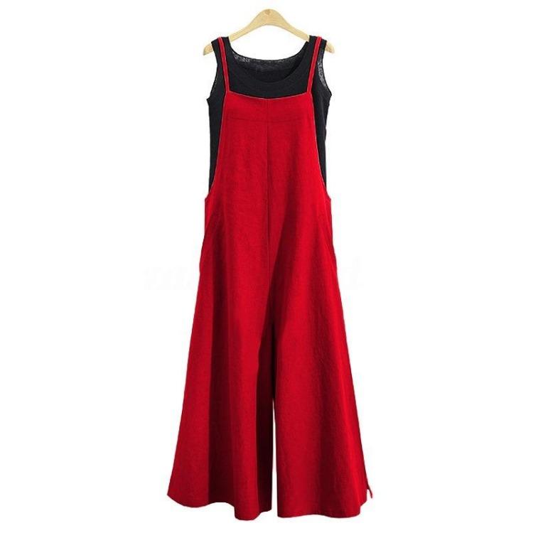 Women Summer Spring Casual Sleeveless Jumpsuit Romper Solid Color Print Fashion Trousers