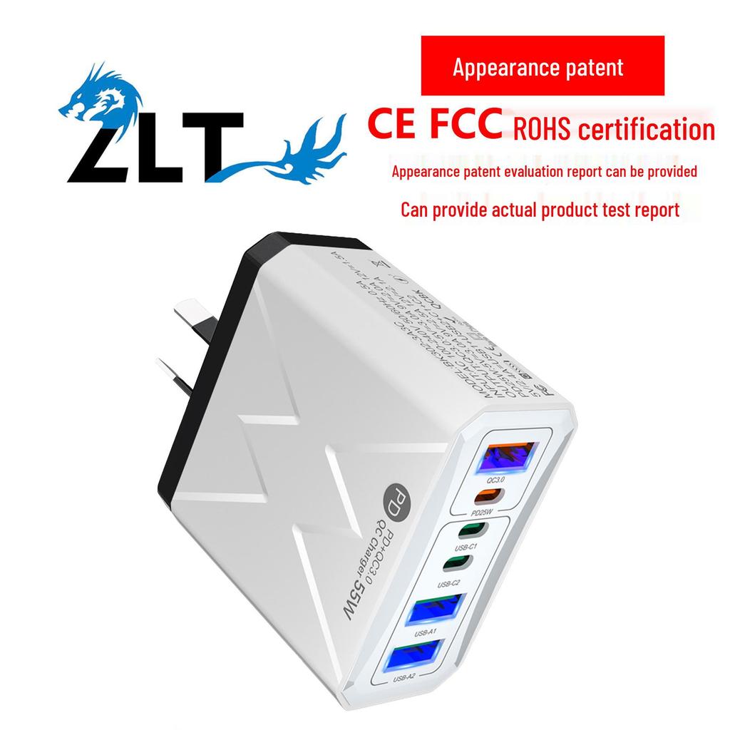 PD25W 3USB 3PD55W Fast Charger, 6-Port Mobile Charger with QC3.0, Multi-Standard Fast Charging Adapter