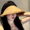 Summer Eaves Straw Empty Top Hat Women's Outdoor Travel Vacation Leisure Sun Hat Beach Sun Hat