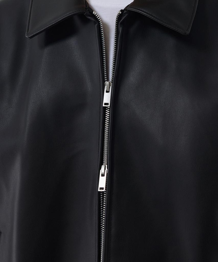 Musinsa Standard Synthetic Leather Oversized Single Jacket [Black]