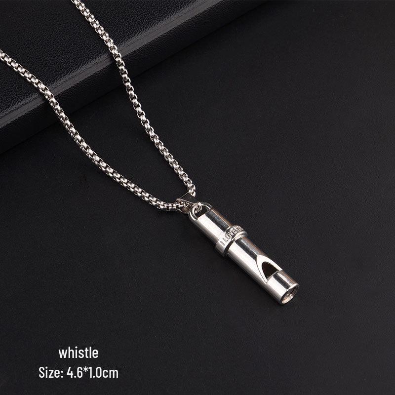Модное унисекс-ожерелье из титановой стали с подвеской-свистком в стиле хип-хоп