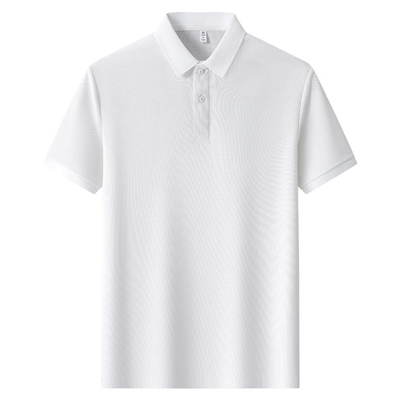 2025 New Summer Men's Lapel Short-sleeved T-shirt Polo Shirt Solid Color Top