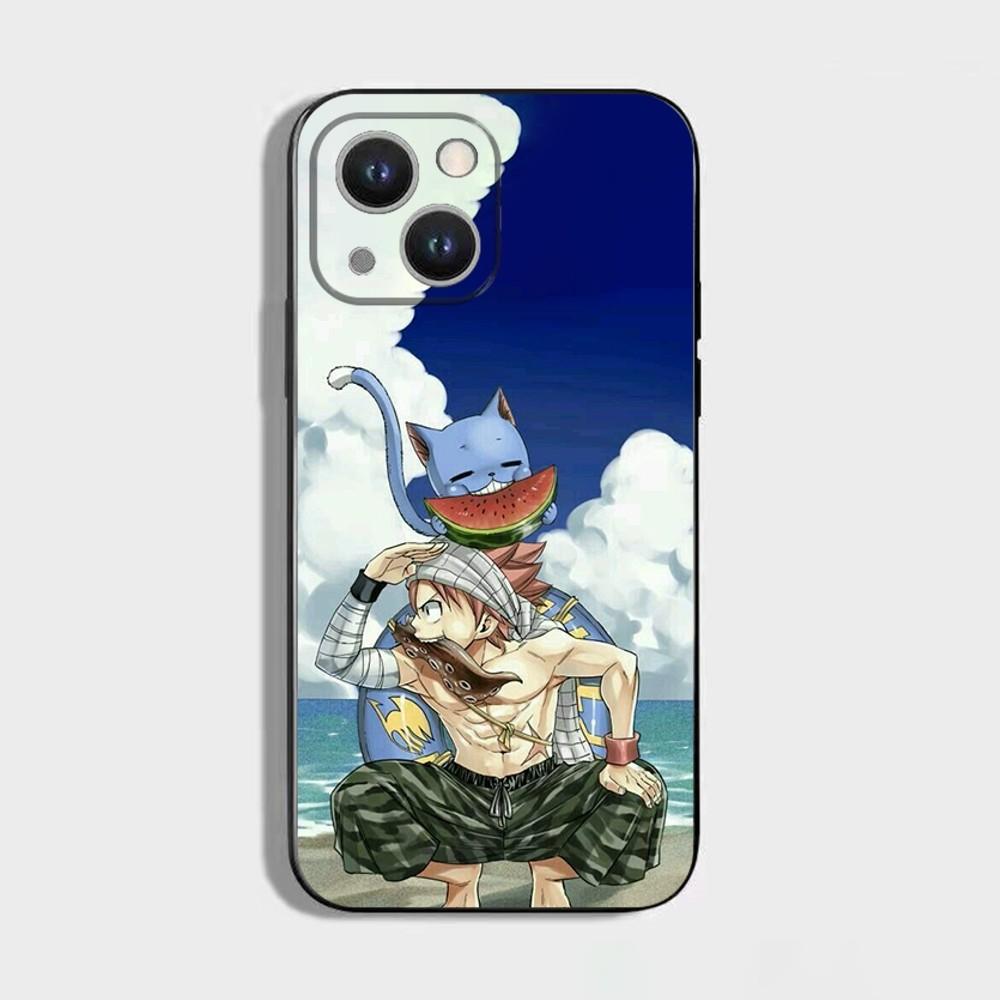Чехол для телефона Fairy Tail Нацу Драгнил для iPhone 16,15,14,13,12,11 Plus,Pro Max,XS,X,XR,SE,Mini,8,7, Мягкий силиконовый черный чехол