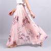 Женщины Boho длиной до пола, длинные пляжные вечеринки, свободные расклешенные винтажные богемные шифоновые юбки с цветочным принтом